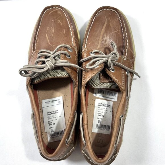 Sperry Top-Sider Billfish 3-Eye Men's Boat Shoe Color Dark Tan US 8.5 - Picture 6 of 10